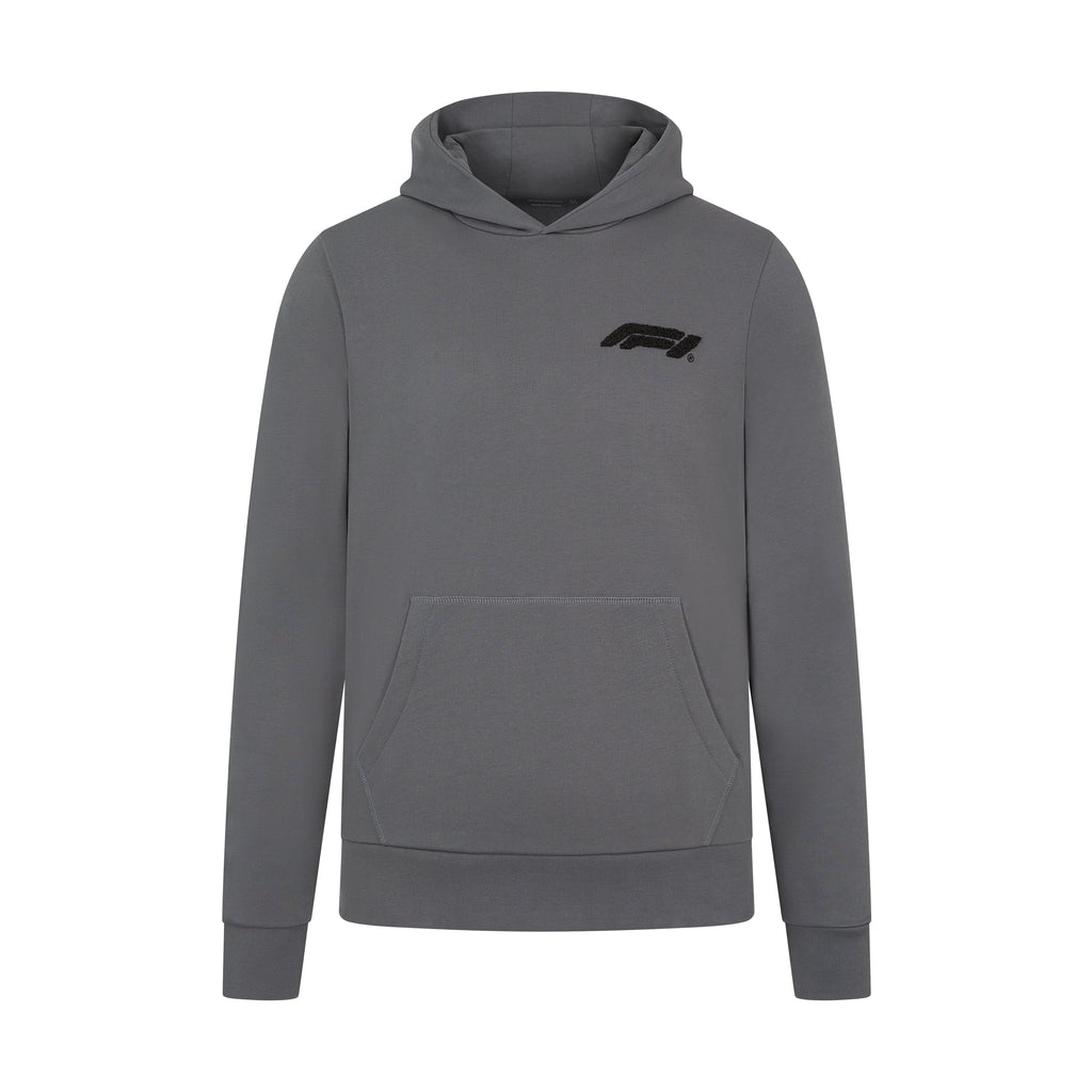 Formula 1 Tech Relaxed Fit Boucle Hoodie - Grey/White Hoodies Formula 1 XS Grey 