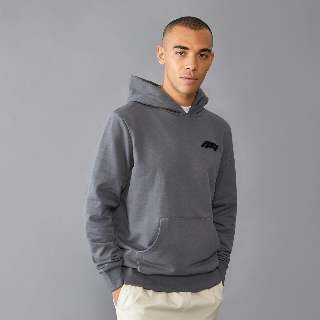 Formula 1 Tech Relaxed Fit Boucle Hoodie - Grey/White Hoodies Formula 1 