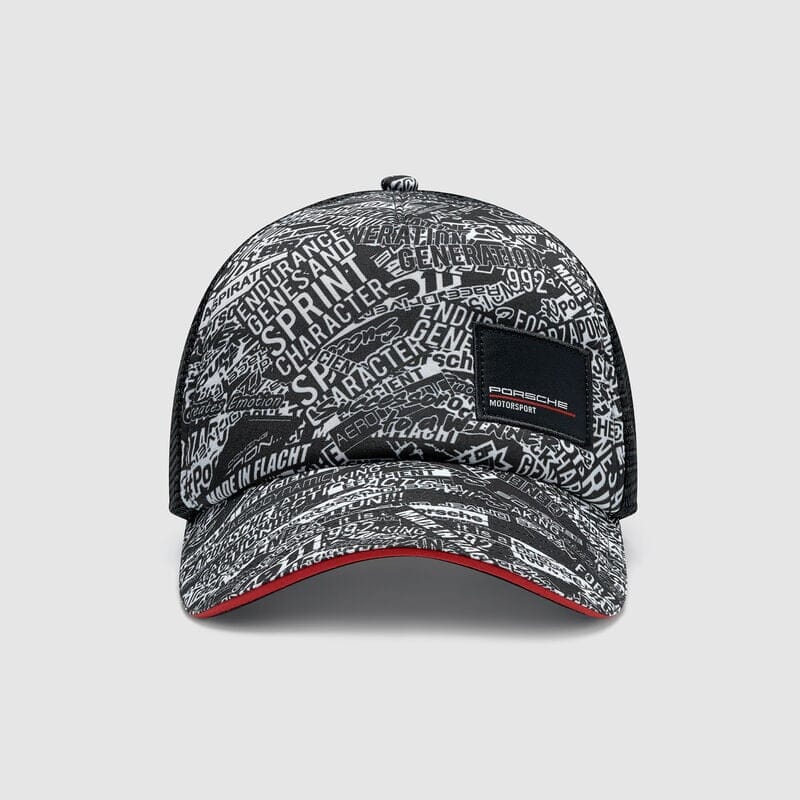 Porsche Motorsport AOP Trucker Hat - Black Hats Porsche 