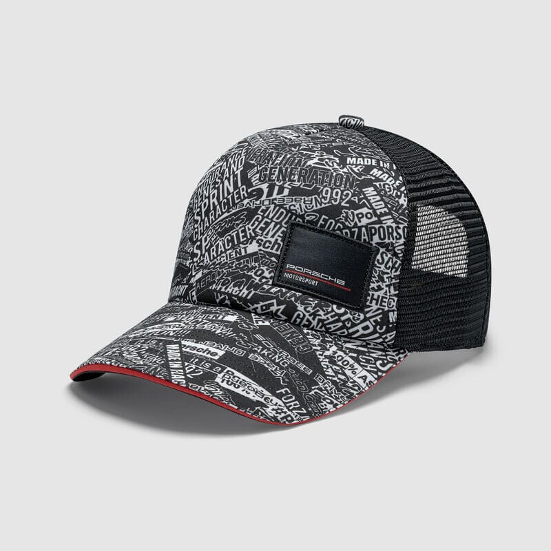 Porsche Motorsport AOP Trucker Hat - Black Hats Porsche 