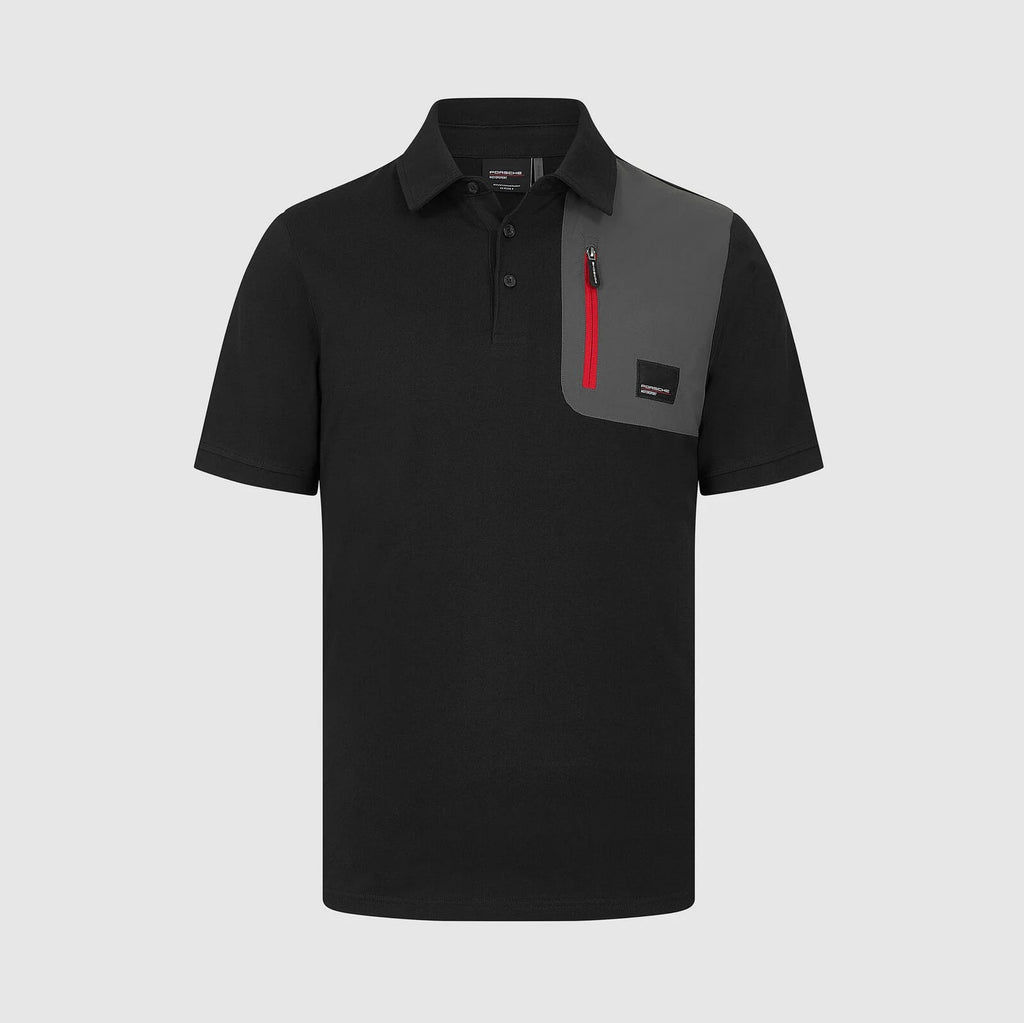 Porsche Motorsport Men's Utility Polo Shirt - Black Polos Porsche 