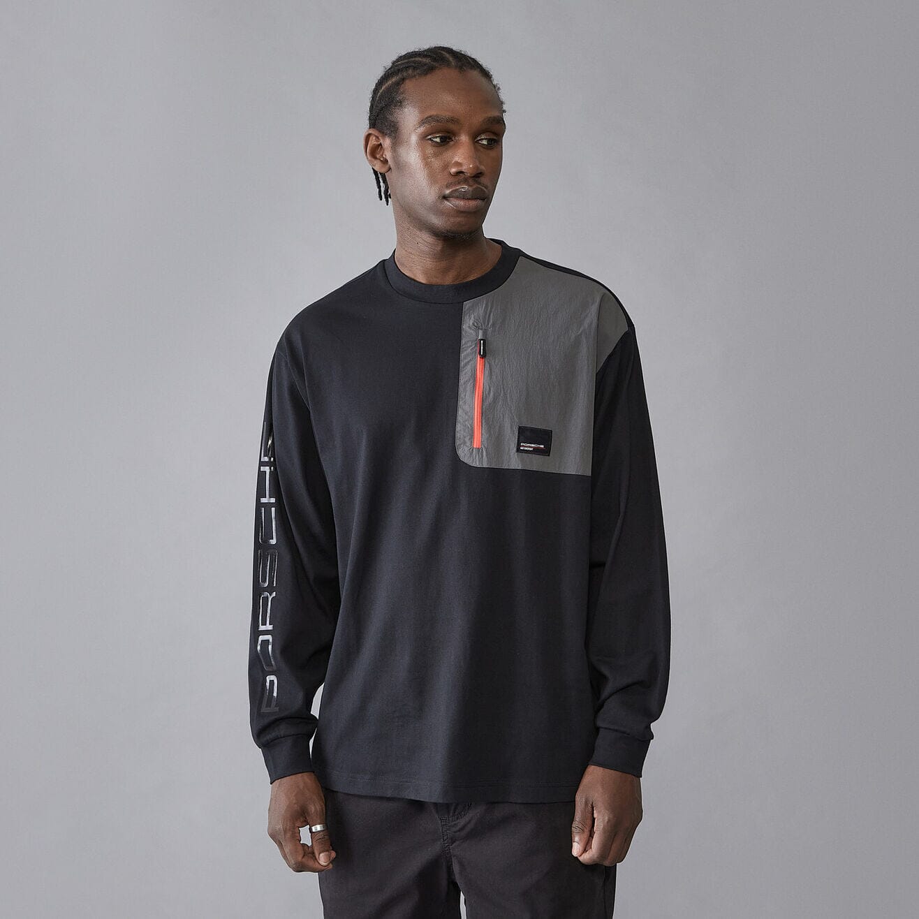 Porsche Motorsport Maglione Uomo Donna Nero, Girocollo A Costine, Cotone, Lunghezza Standard, Unisex