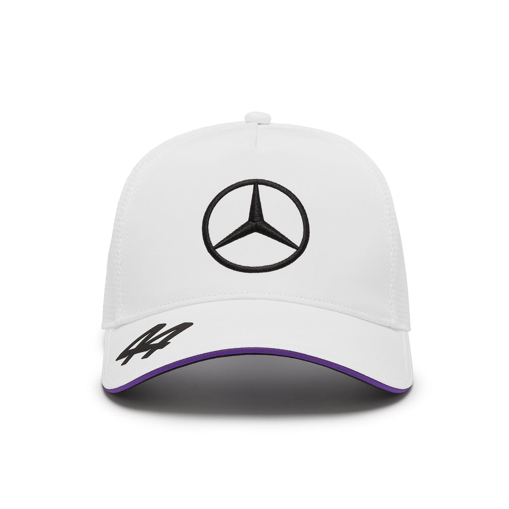 Mercedes AMG Petronas F1 2024 Kids Lewis Hamilton Driver Hat - Youth Black/Purple/White Hats Mercedes AMG Petronas White 