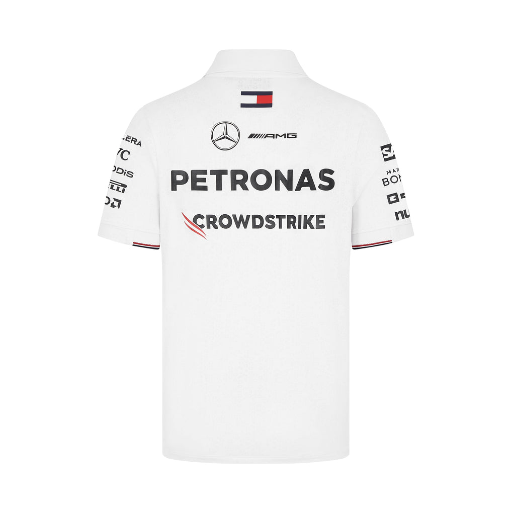 Mercedes AMG Petronas F1 2024 Men's Team Polo Shirt - White/Black Polos Mercedes AMG Petronas 