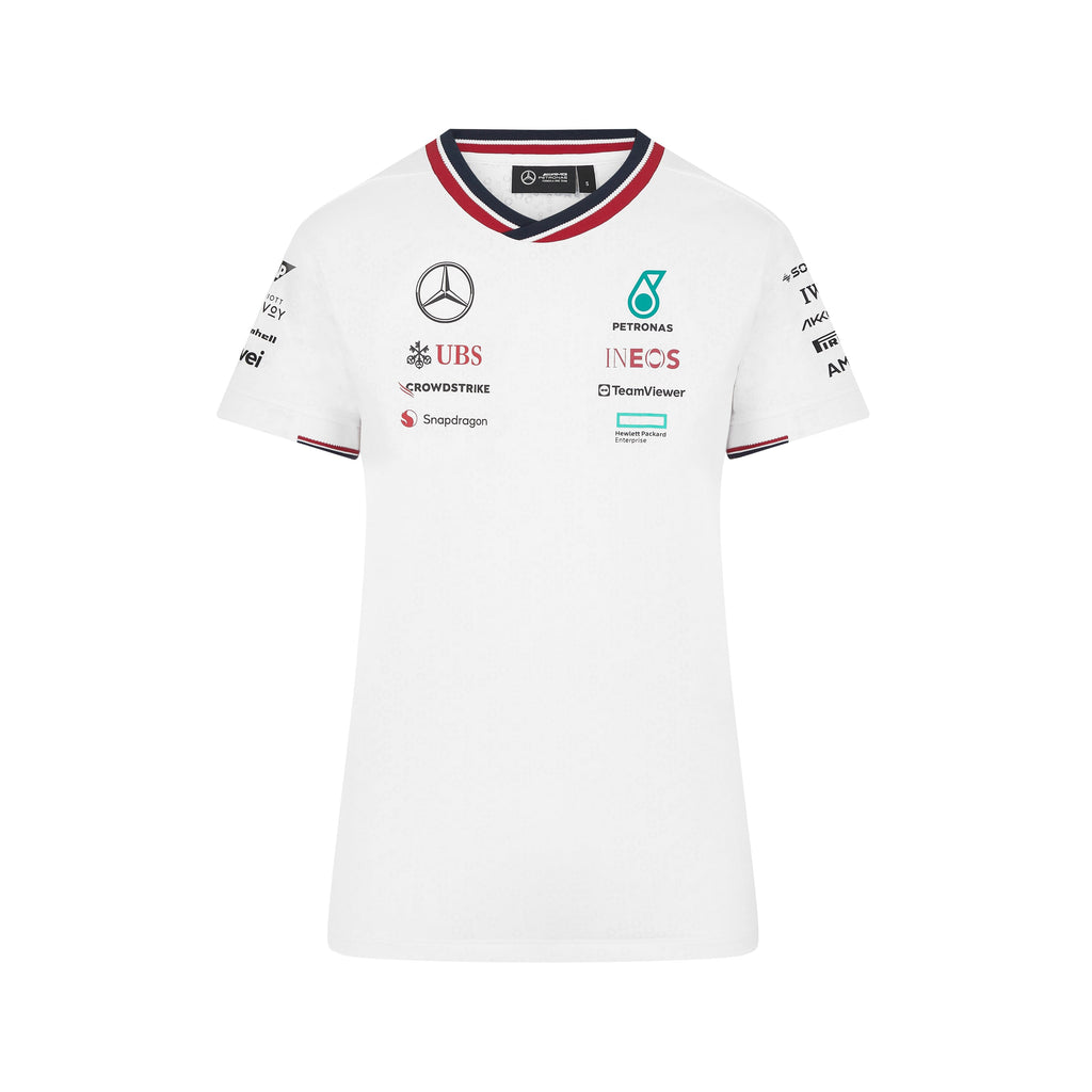 Mercedes AMG Petronas F1 2024 Women's Team T-Shirt - White/Black T-shirts Mercedes AMG Petronas XS White 