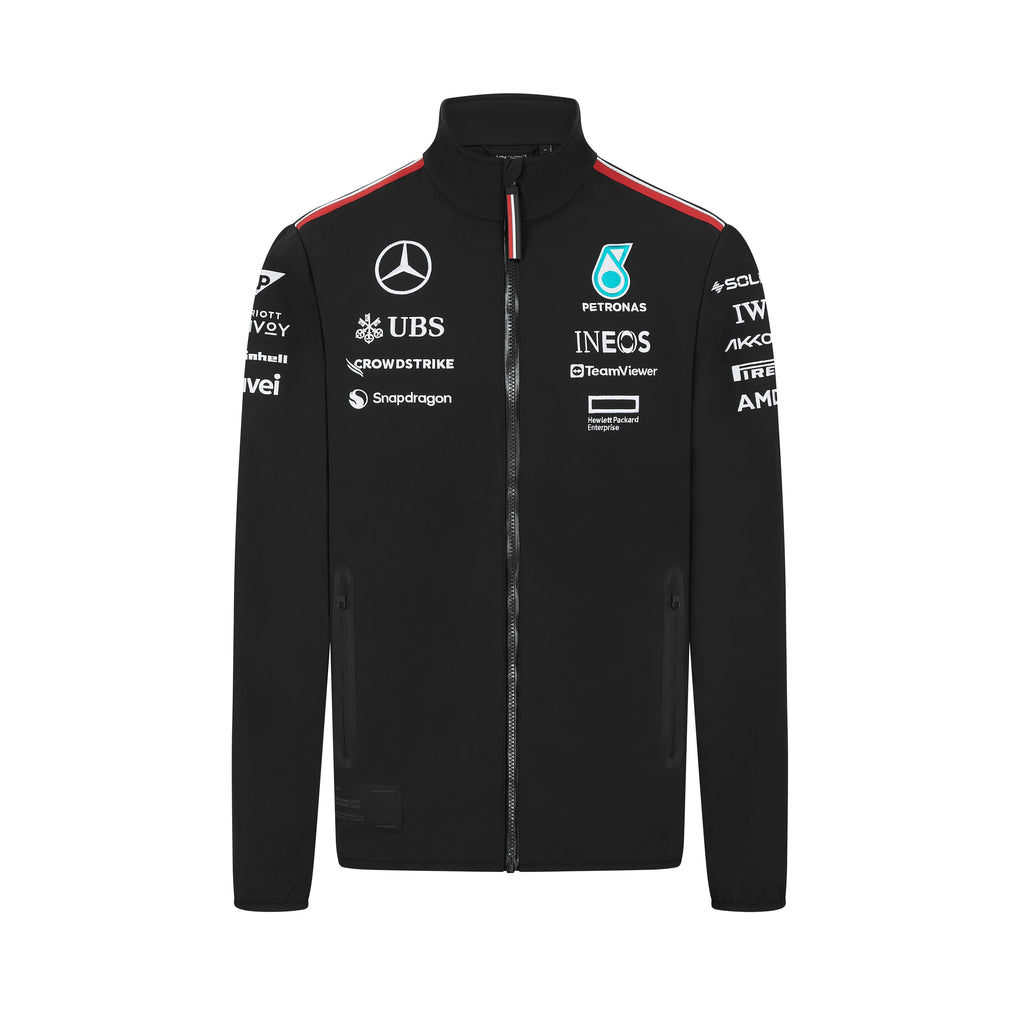 Mercedes AMG Petronas F1 2024 Men's Team Softshell Jacket - Black Jackets Mercedes AMG Petronas 