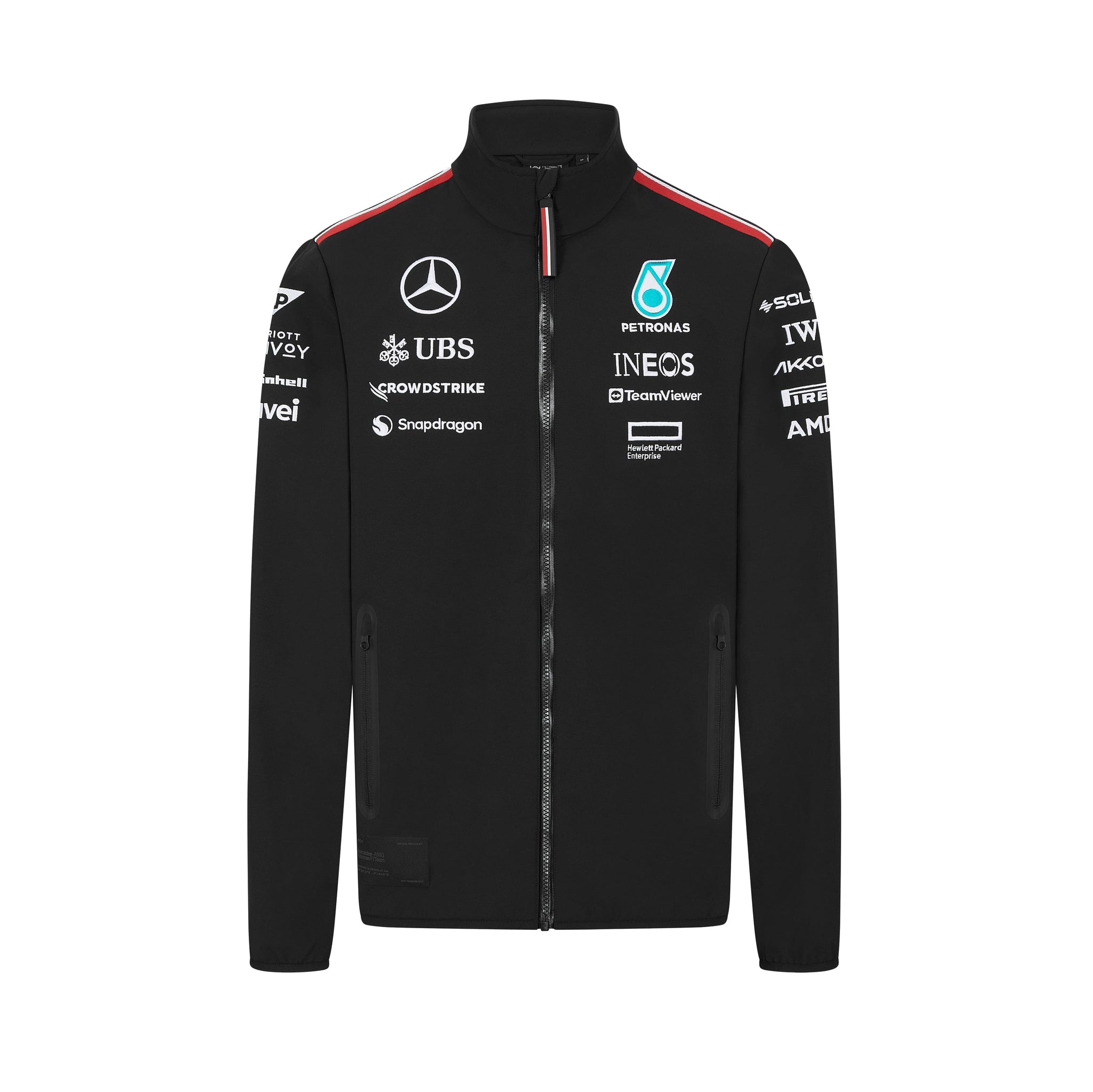Mercedes AMG Petronas F1 2024 Men s Team Softshell Jacket Black CMC Motorsports