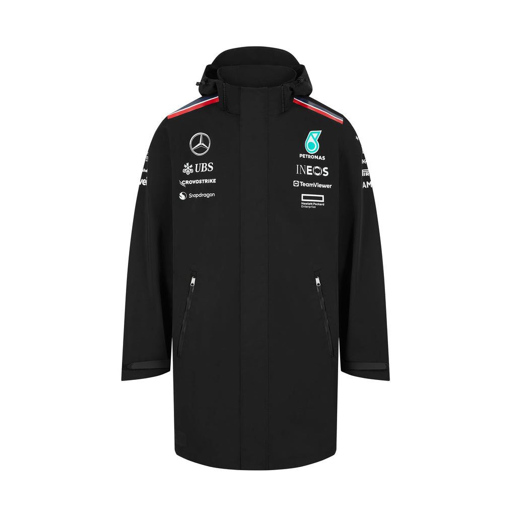 Mercedes AMG Petronas F1 2024 Men's Team Rain Jacket - Black Jackets Mercedes AMG Petronas 