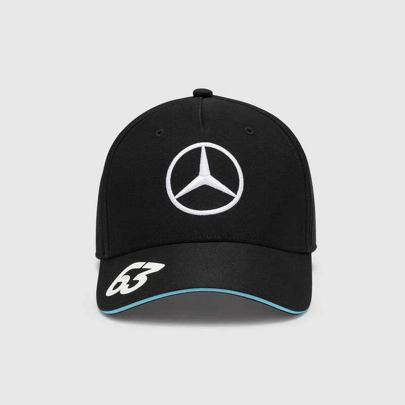 Mercedes AMG Petronas F1 2024 Kids George Russell Driver Hat - Youth Black/Blue/White Hats Mercedes AMG Petronas Black 