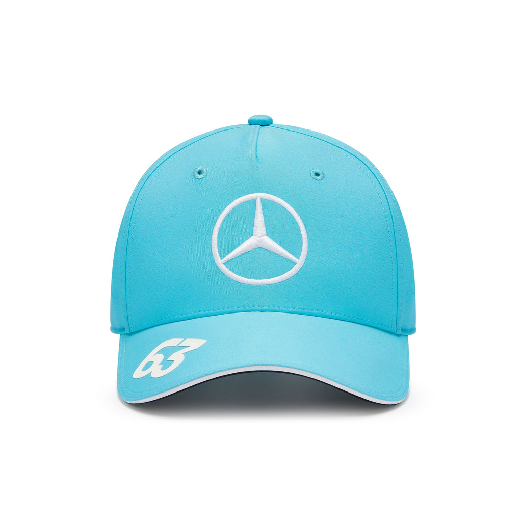 Mercedes AMG Petronas F1 2024 Kids George Russell Driver Hat - Youth Black/Blue/White Hats Mercedes AMG Petronas Blue 
