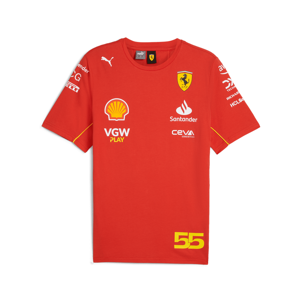 Scuderia Ferrari F1 2024 Men's Carlos Sainz Team T-Shirt - Red T-shirts Scuderia Ferrari 