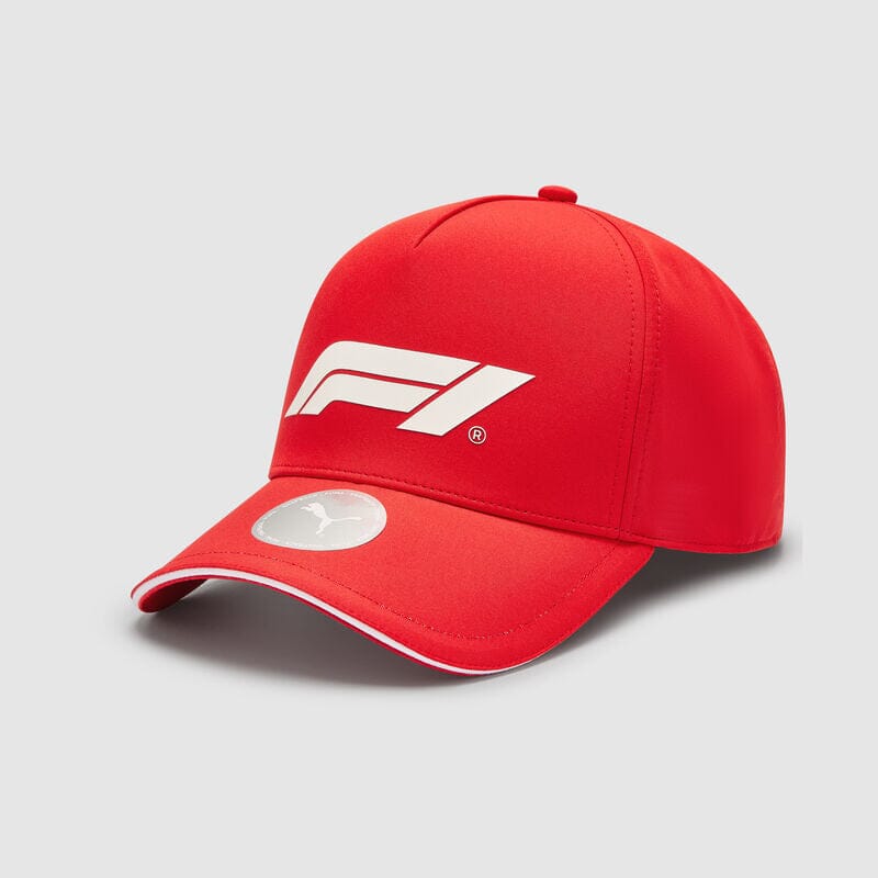Formula 1 Tech Collection F1 Puma Large Logo Baseball Hat- Black/White/Red Hats Formula 1 Red 
