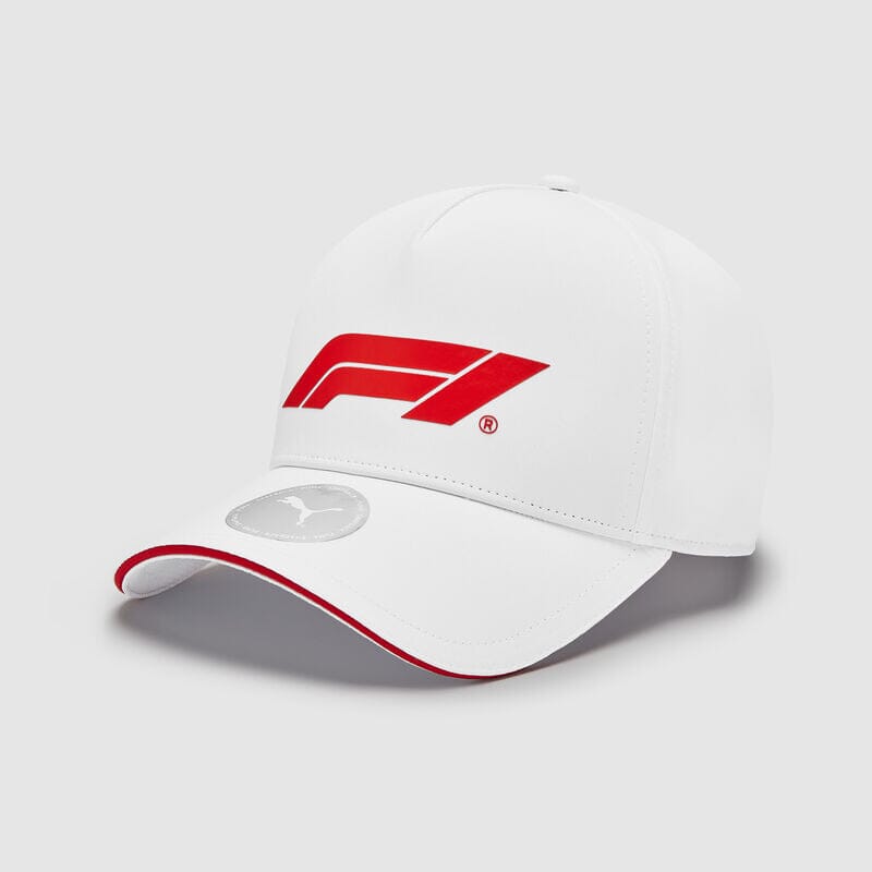 Formula 1 Tech Collection F1 Puma Large Logo Baseball Hat- Black/White/Red Hats Formula 1 White 
