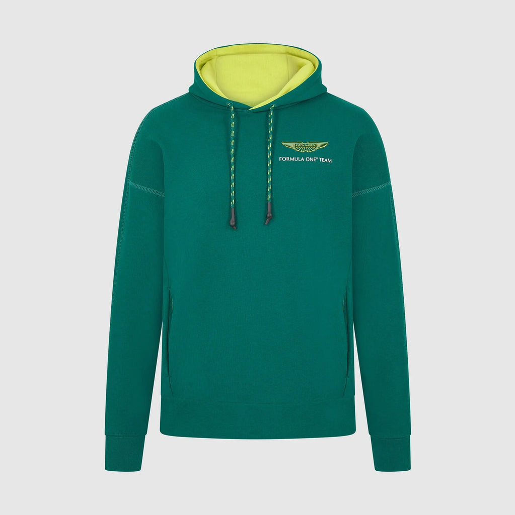 Aston Martin F1 Lifestyle Logo Hoodie - Black/Green Hoodies Aston Martin F1 XXS Green 