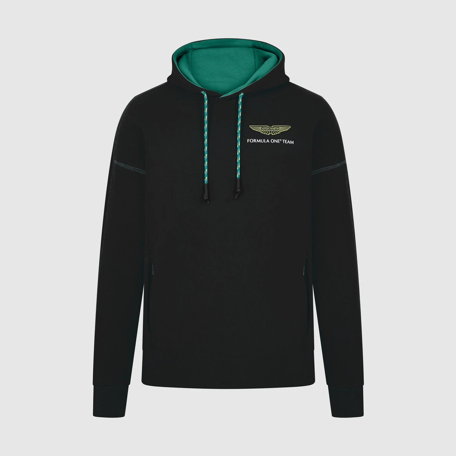 Aston Martin F1 Lifestyle Logo Hoodie - Black/Green Hoodies Aston Martin F1 XXS Black 