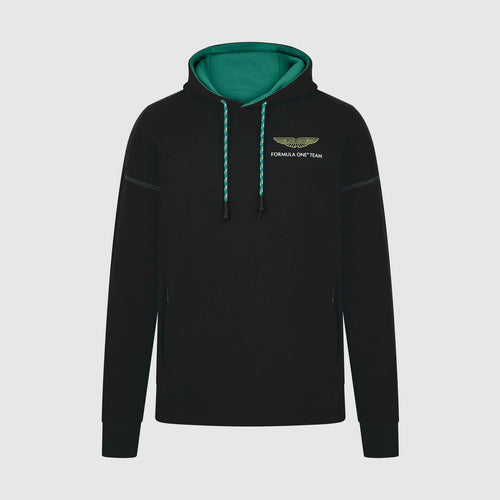 Aston Martin F1 Lifestyle Logo Hoodie - Black/Green Hoodies Aston Martin F1 XXS Black 