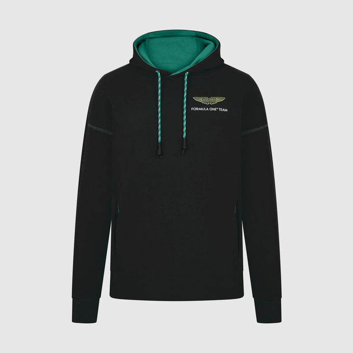 Aston Martin F1 Lifestyle Logo Hoodie - Black/Green Hoodies Aston Martin F1 XXS Black 