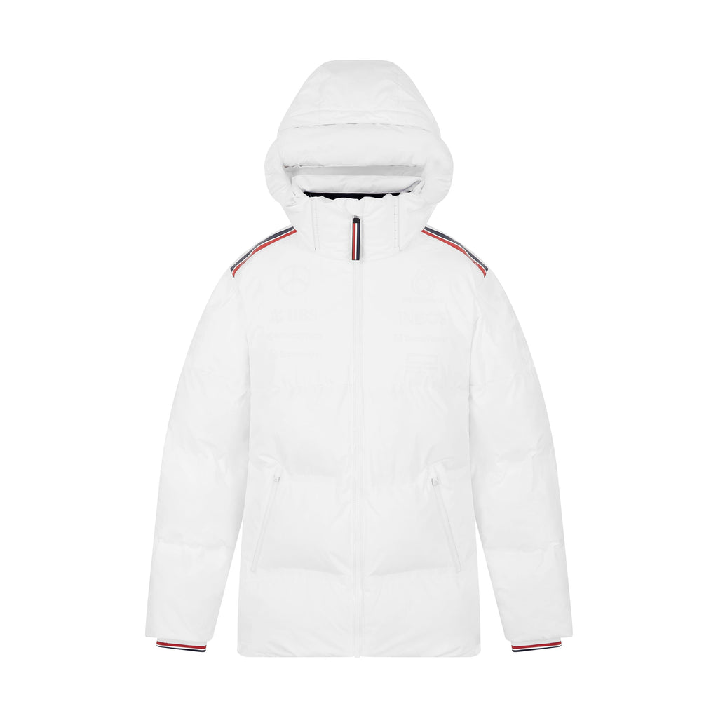 Mercedes AMG Petronas F1 2024 Men's Team Puffer Jacket - White Jackets Mercedes AMG Petronas 