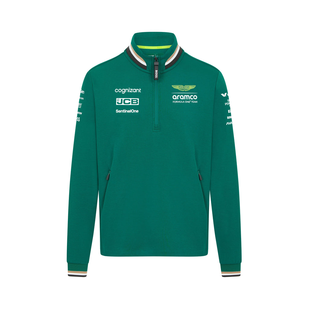 Aston Martin F1 2024 Men's Team 1/4 Zip Sweater - Green Sweaters Aston Martin F1 