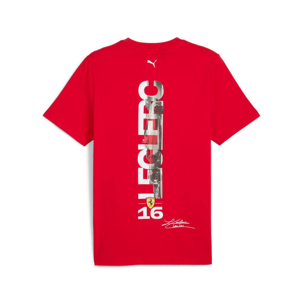Scuderia Ferrari F1 Puma Men's Charles Leclerc "95 Years" Driver T-Shirt -White/Red T-shirts Scuderia Ferrari 