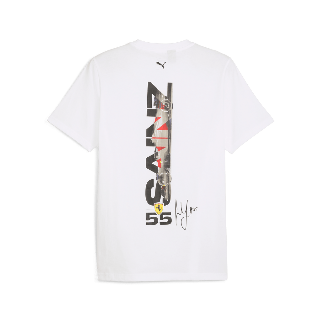 Scuderia Ferrari F1 Puma Men's Carlos Sainz "95 Years" Driver T-Shirt -White/Black T-shirts Scuderia Ferrari 