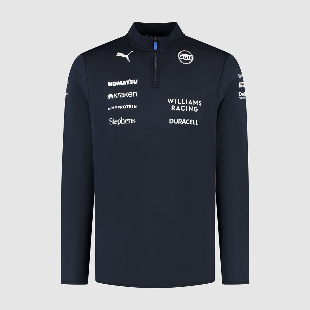 Williams Racing F1 2025 Men's Team 1/4 Zip Sweater - Navy Sweaters Williams Racing 