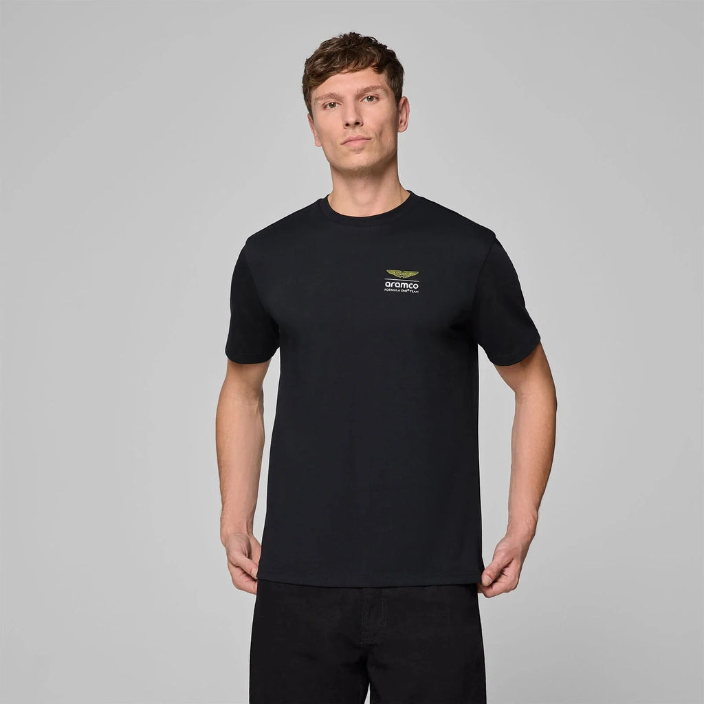 Aston Martin F1 Tech Men's Wireframe Graphic T-Shirt - Black T-shirts Aston Martin F1 