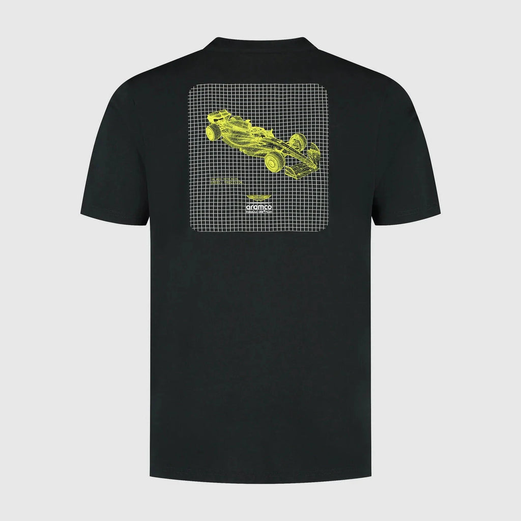 Aston Martin F1 Tech Men's Wireframe Graphic T-Shirt - Black T-shirts Aston Martin F1 
