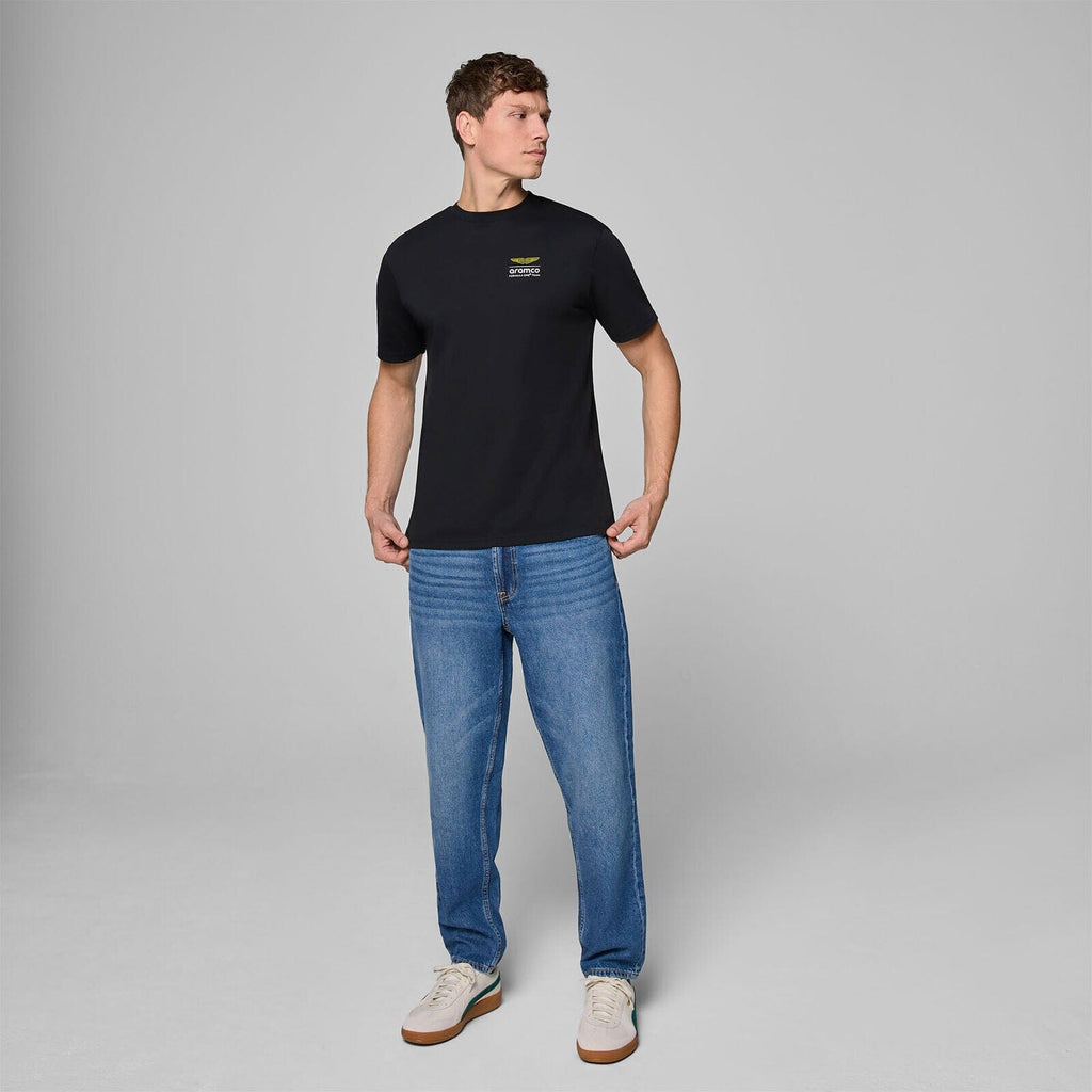 Aston Martin F1 Tech Men's Grid Data Graphic T-Shirt - Black T-shirts Aston Martin F1 