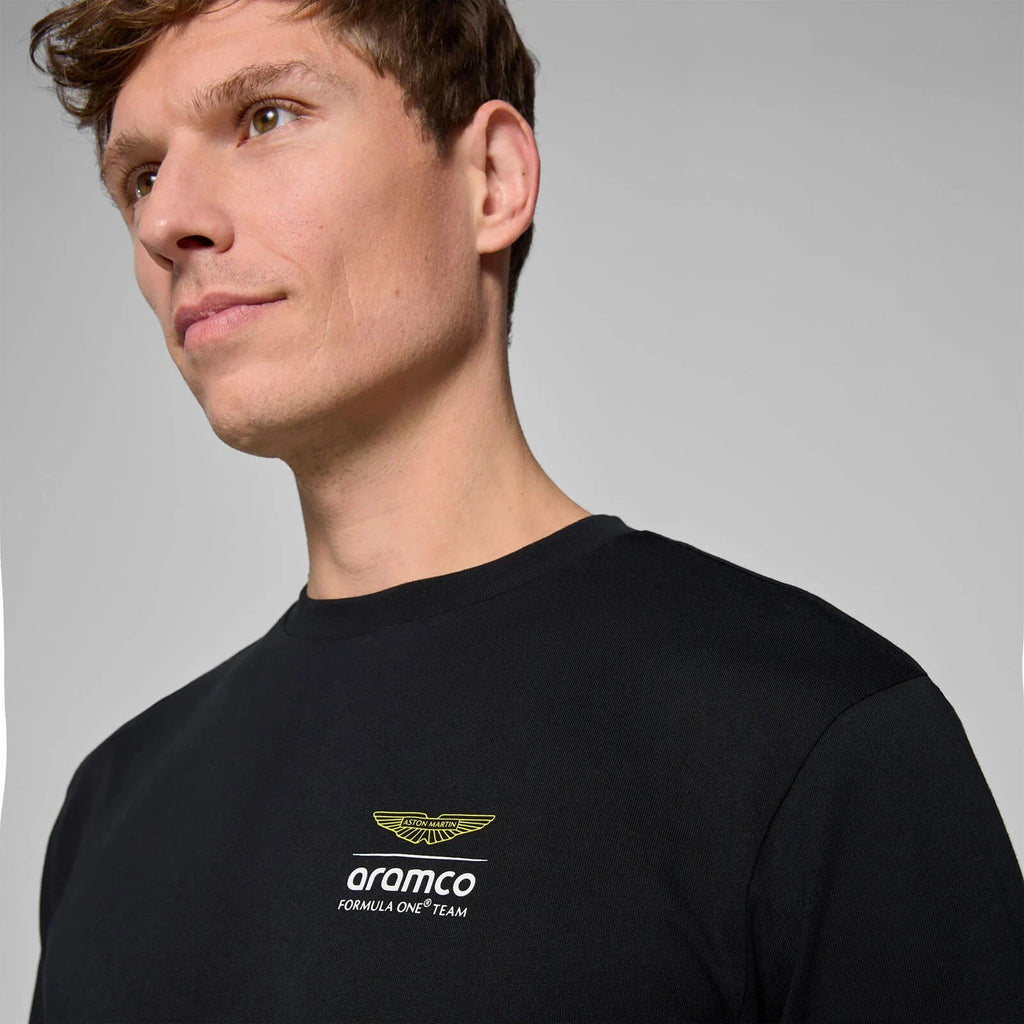 Aston Martin F1 Tech Men's Grid Data Graphic T-Shirt - Black T-shirts Aston Martin F1 