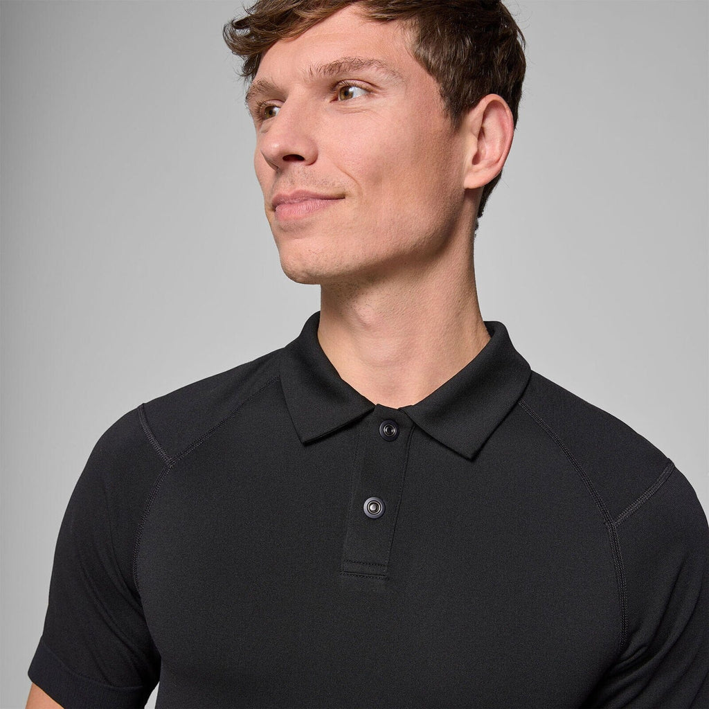 Aston Martin F1 Tech Men's Seamless Polo Shirt - Black Polos Aston Martin F1 