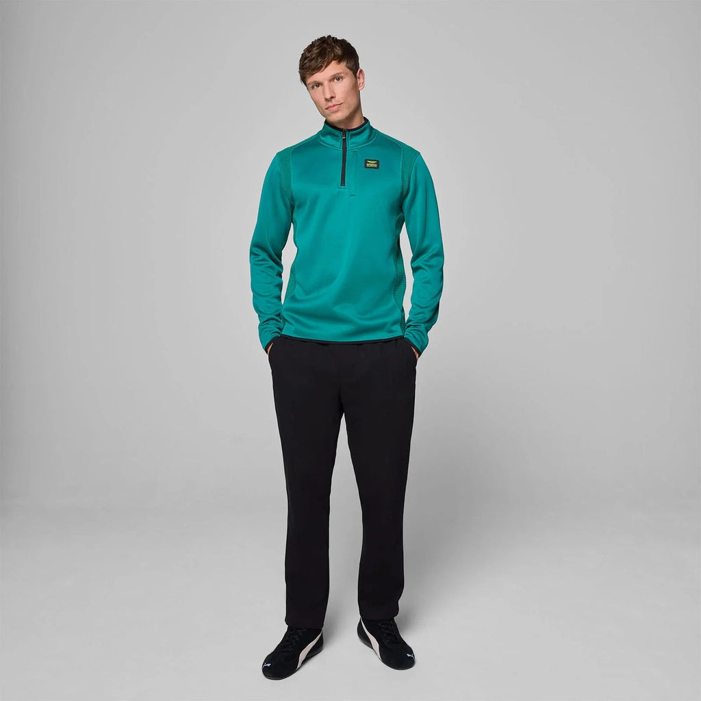 Aston Martin F1 Tech Men's 1/4 Zip Sweater - Green Sweaters Aston Martin F1 
