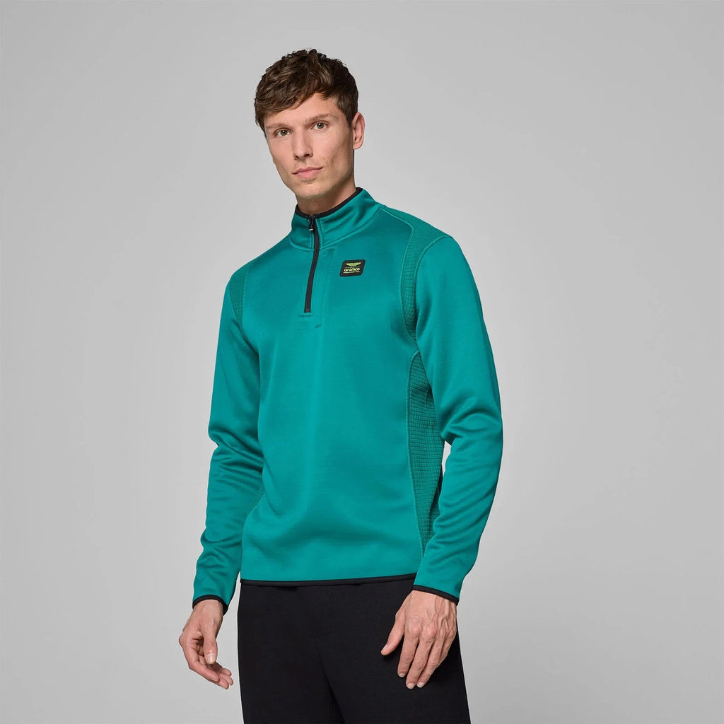 Aston Martin F1 Tech Men's 1/4 Zip Sweater - Green Sweaters Aston Martin F1 