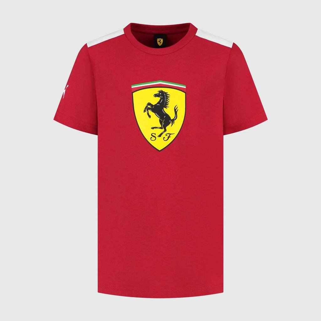 Scuderia Ferrari F1 Men's Large Shield T-Shirt -Dark Cherry/Puma Black T-shirts Scuderia Ferrari XS Red 