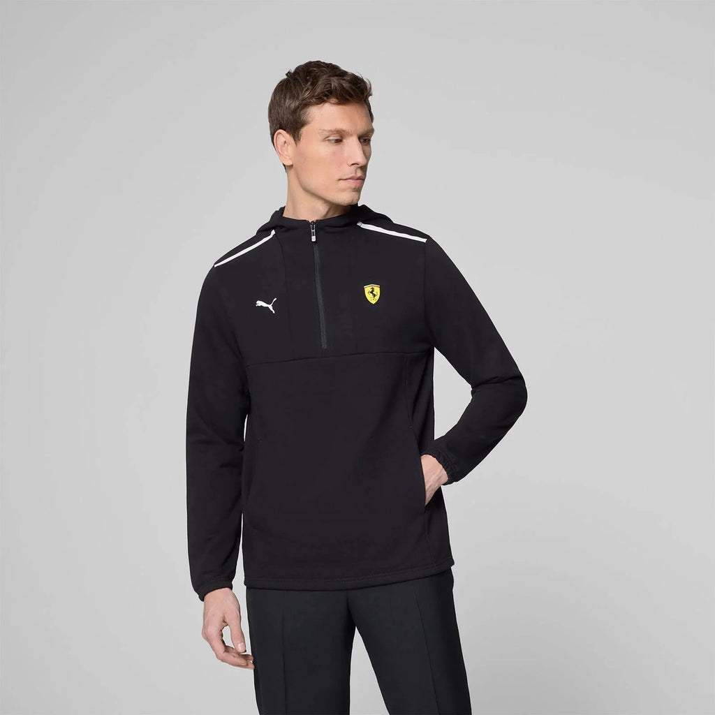 Scuderia Ferrari F1 1/4 Zip Hoodie -Dark Cherry/Puma Black Hoodies Scuderia Ferrari 