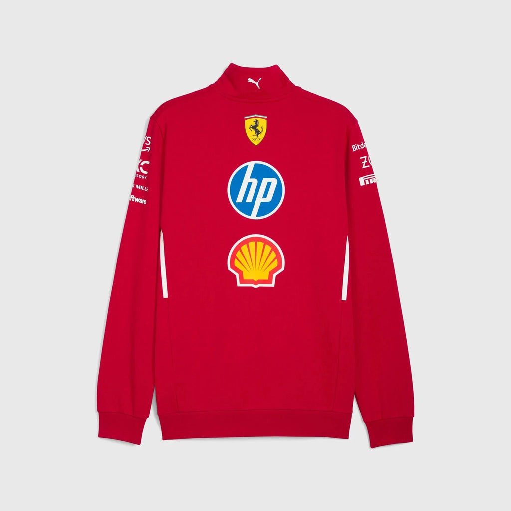 Scuderia Ferrari F1 2025 Team 1/2 Zip Sweatshirt - Dark Cherry Sweaters Scuderia Ferrari 