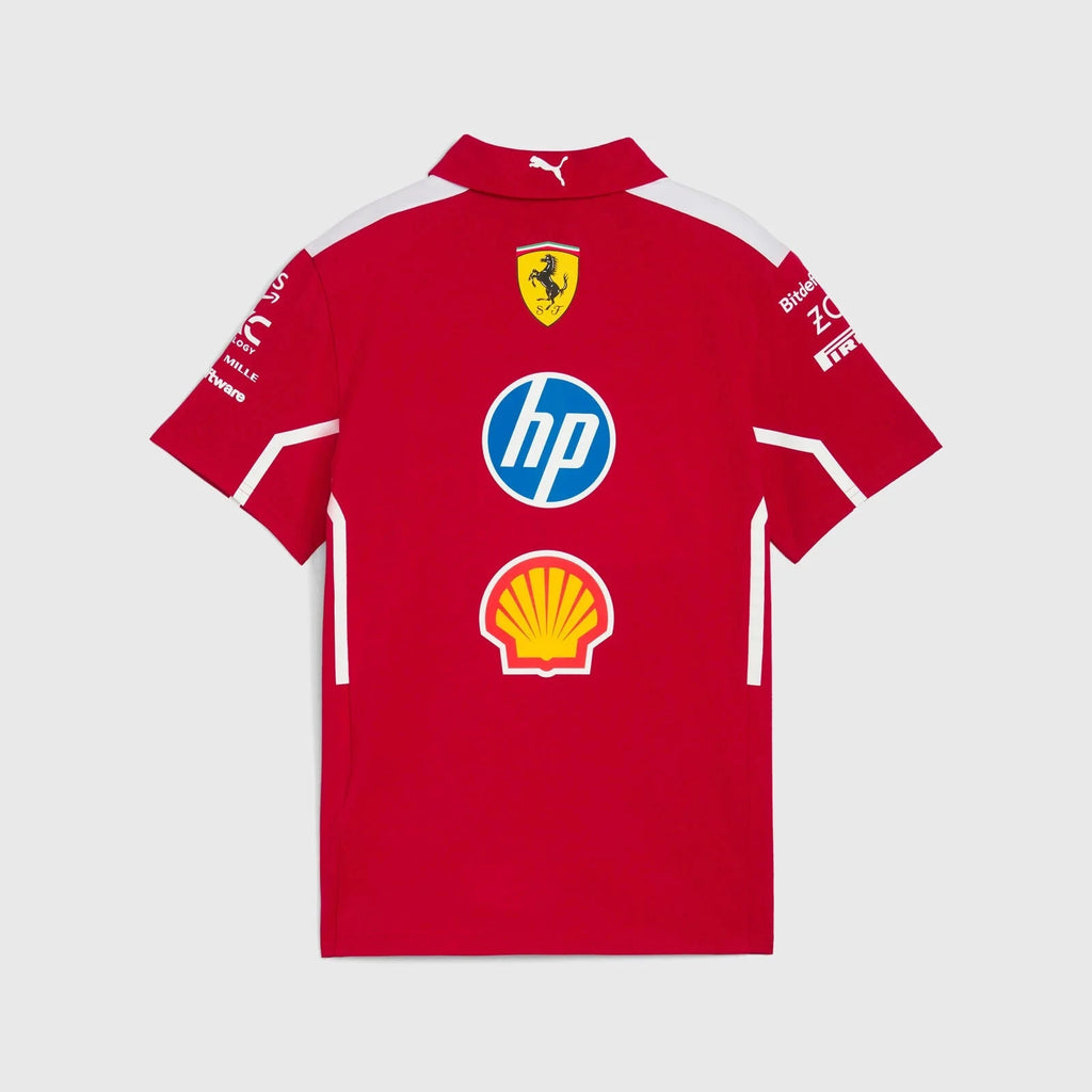 Scuderia Ferrari F1 2025 Kids Team Polo Shirt - Youth Dark Cherry Polos Scuderia Ferrari 