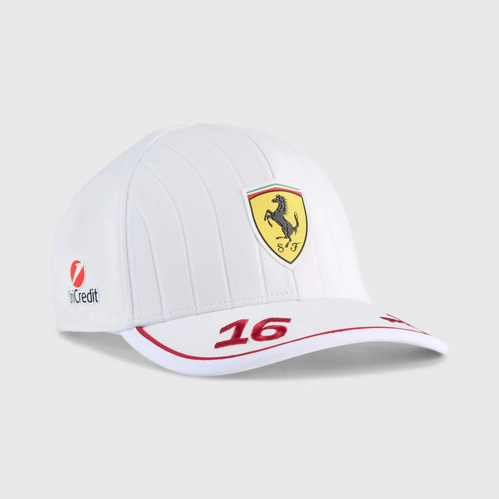Scuderia Ferrari F1 2025 Charles Leclerc Miami GP Team Driver Hat - Puma White Hats Scuderia Ferrari 