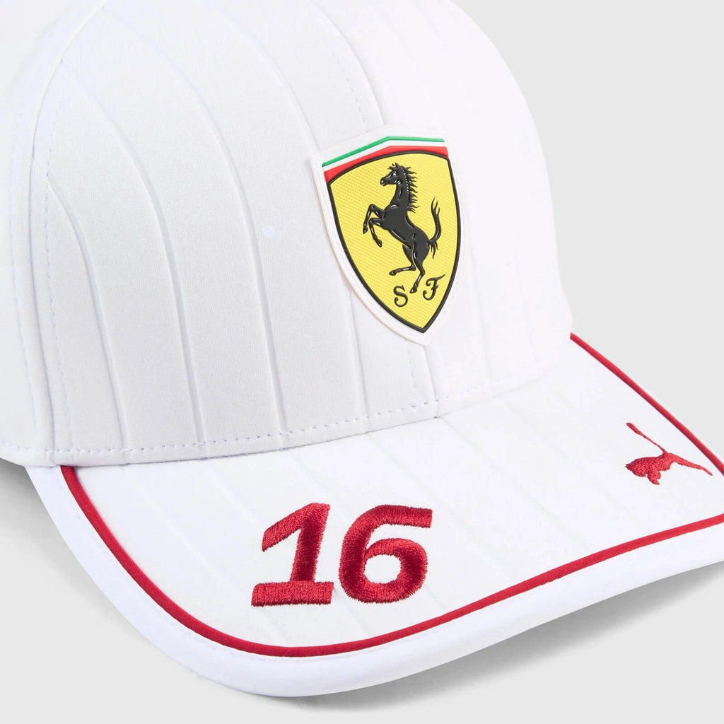 Scuderia Ferrari F1 2025 Charles Leclerc Miami GP Team Driver Hat - Puma White Hats Scuderia Ferrari 