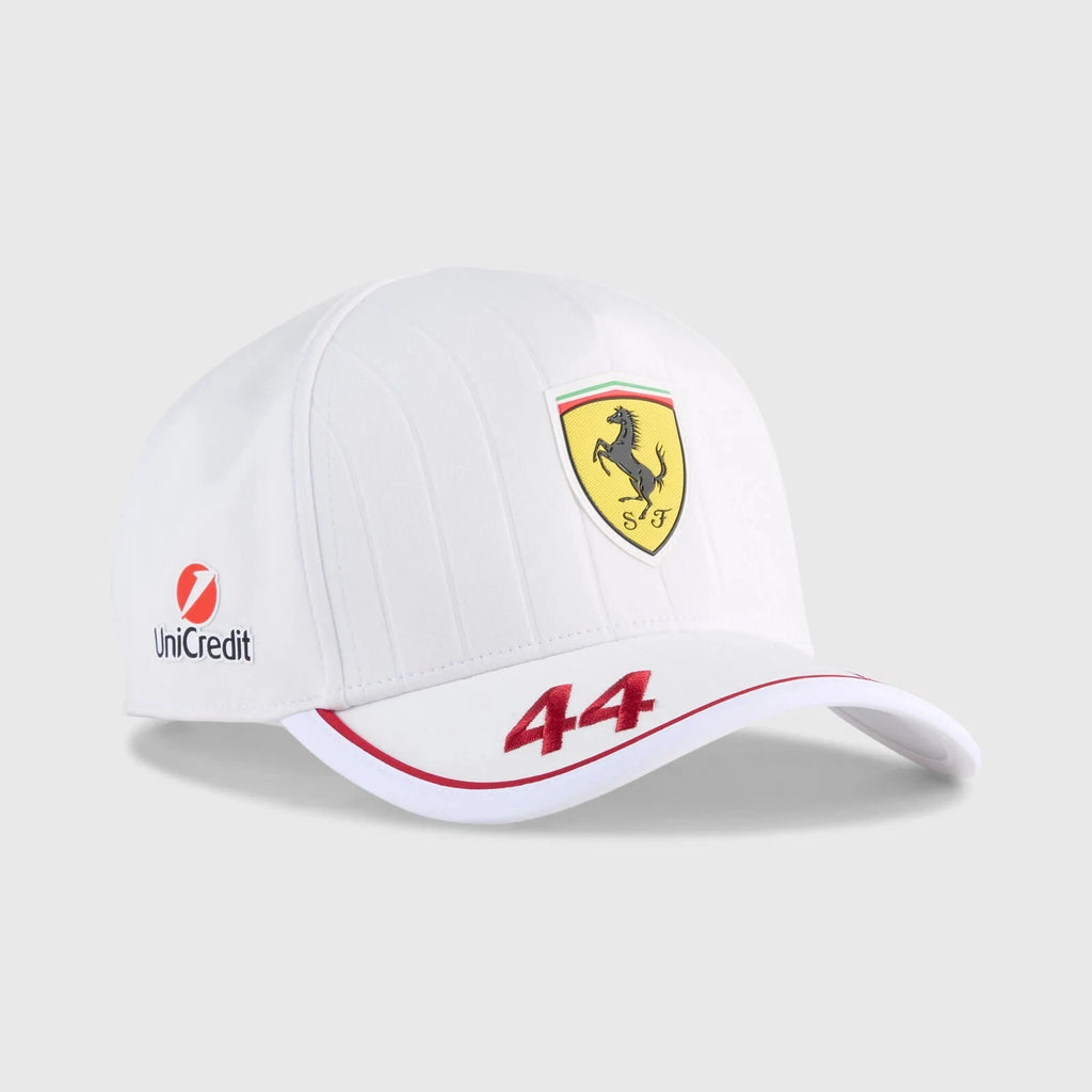 Scuderia Ferrari F1 2025 Lewis Hamilton Miami GP Team Driver Hat - Puma White Hats Scuderia Ferrari 