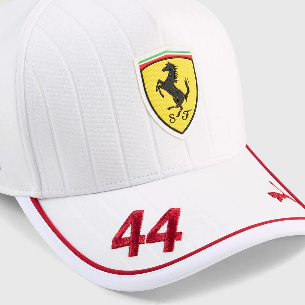 Scuderia Ferrari F1 2025 Lewis Hamilton Miami GP Team Driver Hat - Puma White Hats Scuderia Ferrari 