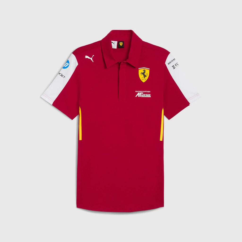 Scuderia Ferrari Hypercar Le Mans 2025 Men's Team Polo - Dark Cherry Polos Scuderia Ferrari Lemans 