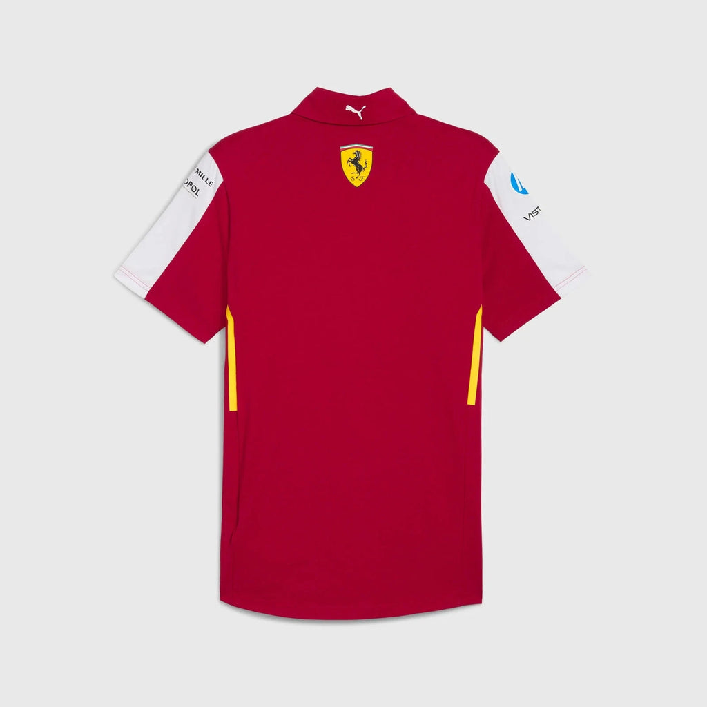 Scuderia Ferrari Hypercar Le Mans 2025 Men's Team Polo - Dark Cherry Polos Scuderia Ferrari Lemans 