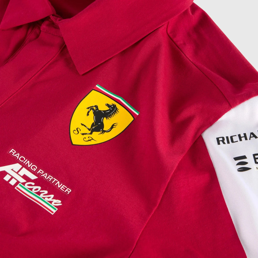 Scuderia Ferrari Hypercar Le Mans 2025 Men's Team Polo - Dark Cherry Polos Scuderia Ferrari Lemans 