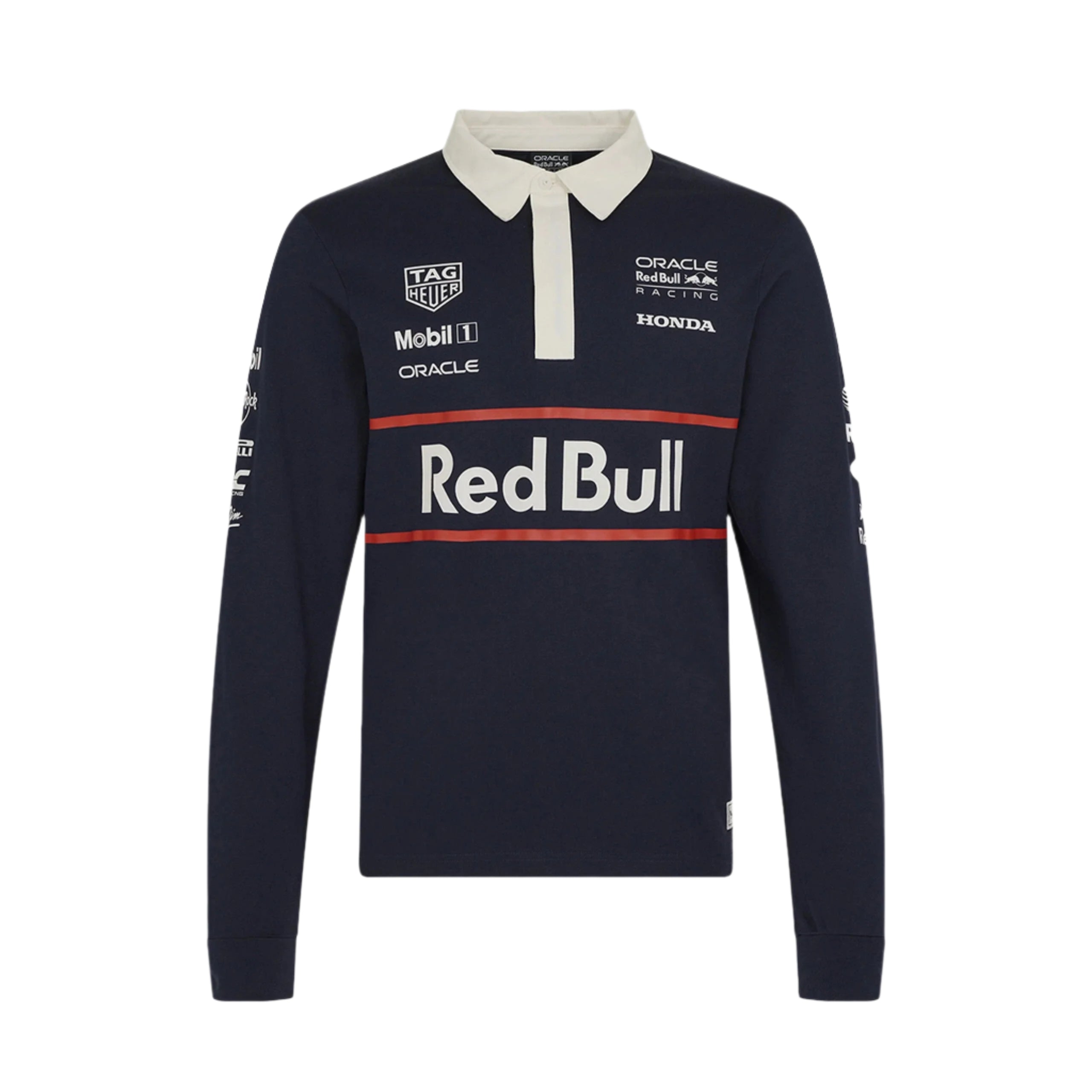 Red Bull Racing F1 Heritage Team Long Sleeve Polo Shirt - Navy Red Bull Racing F1 Heritage Team Long Sleeve Polo Shirt - Navy