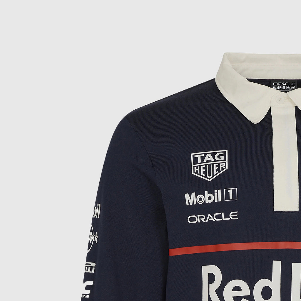 Red Bull Racing F1 Heritage Team Long Sleeve Polo Shirt - Navy Polos Red Bull Racing 