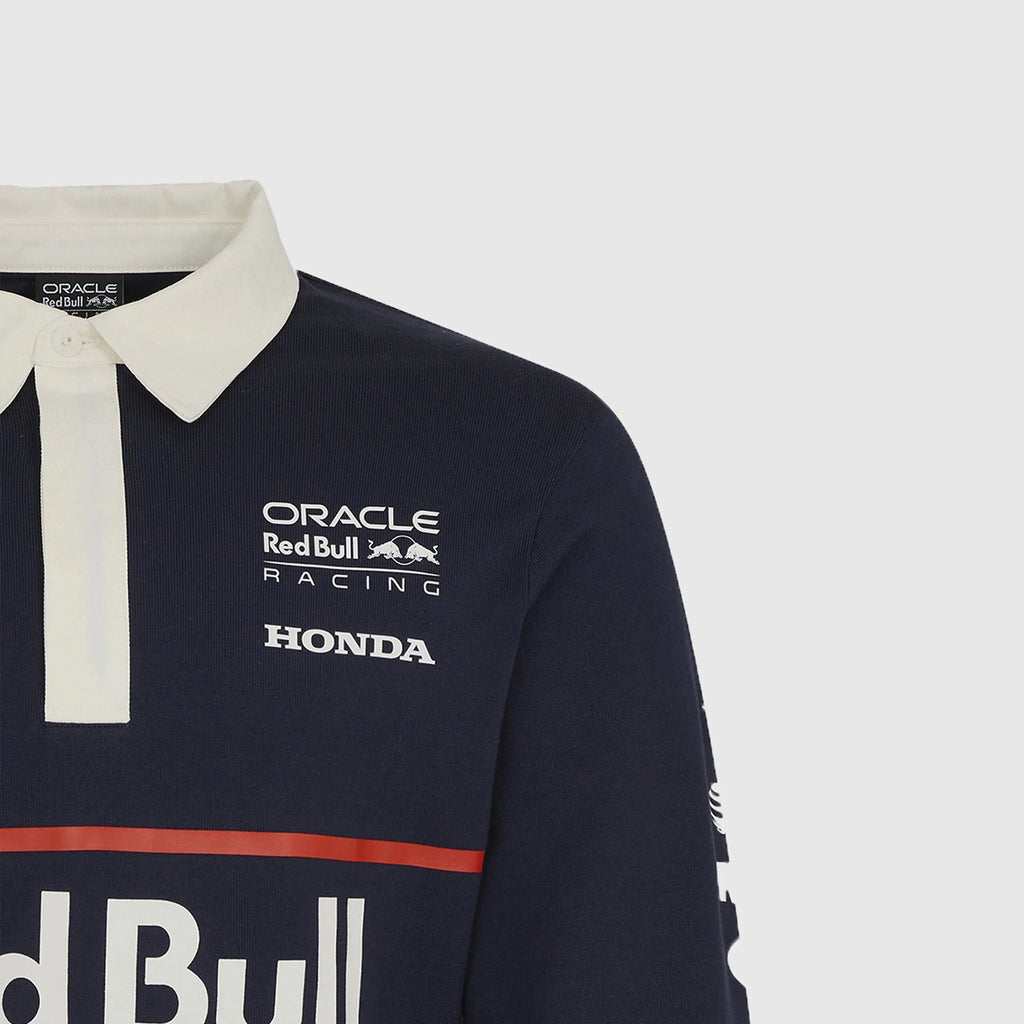 Red Bull Racing F1 Heritage Team Long Sleeve Polo Shirt - Navy Polos Red Bull Racing 