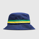 Ayrton Senna F1 Stripe Bucket Hat - Navy Hats Ayrton Senna 