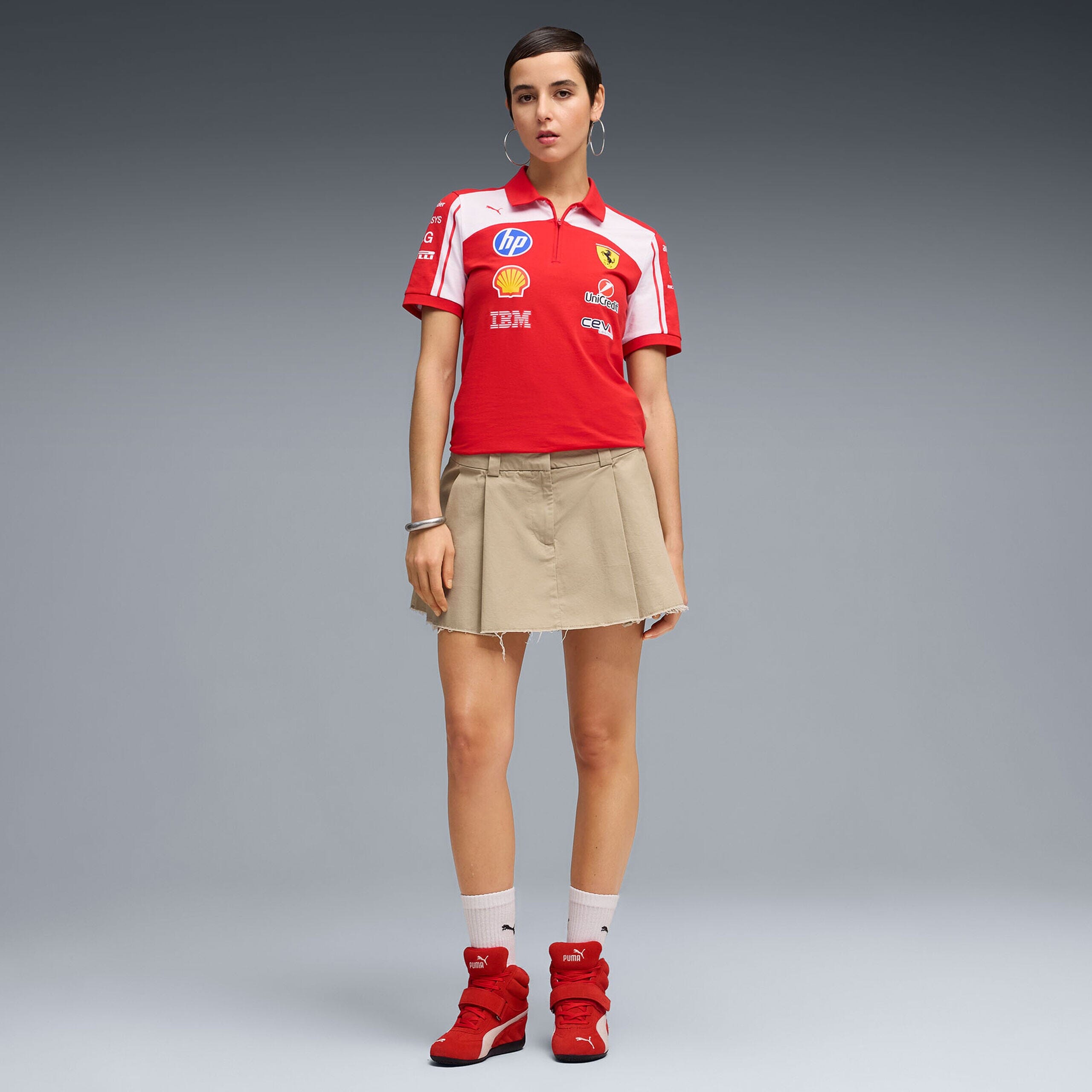 Scuderia Ferrari F1 2026 Women's Team Polo Shirt - Puma Red Polos Scuderia Ferrari 