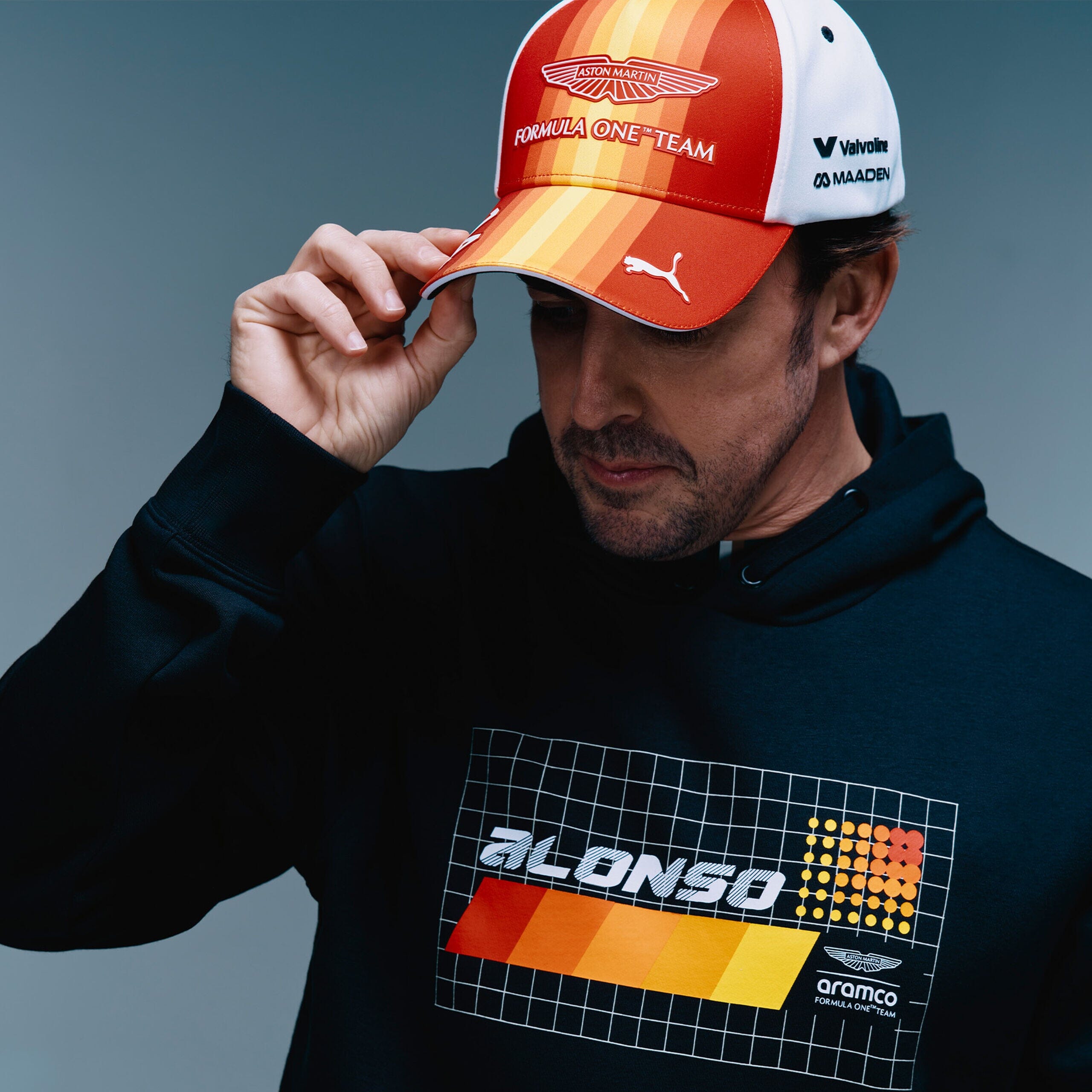Aston Martin F1 Special Edition Fernando Alonso Spain GP Hat - Puma White Hats Aston Martin F1 
